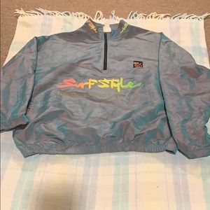 VINTAGE 80s SURF STYLE WINDBREAKER ( OSFA )